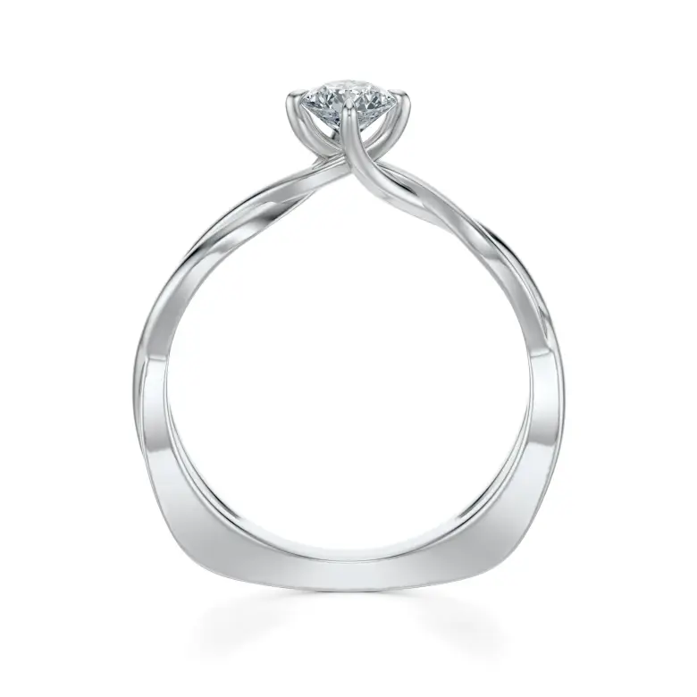 Pierścionek z białego złota z diamentem